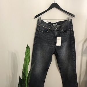 NWT Zara HW Ankle Cigarette Jean Lead Grey Size 8